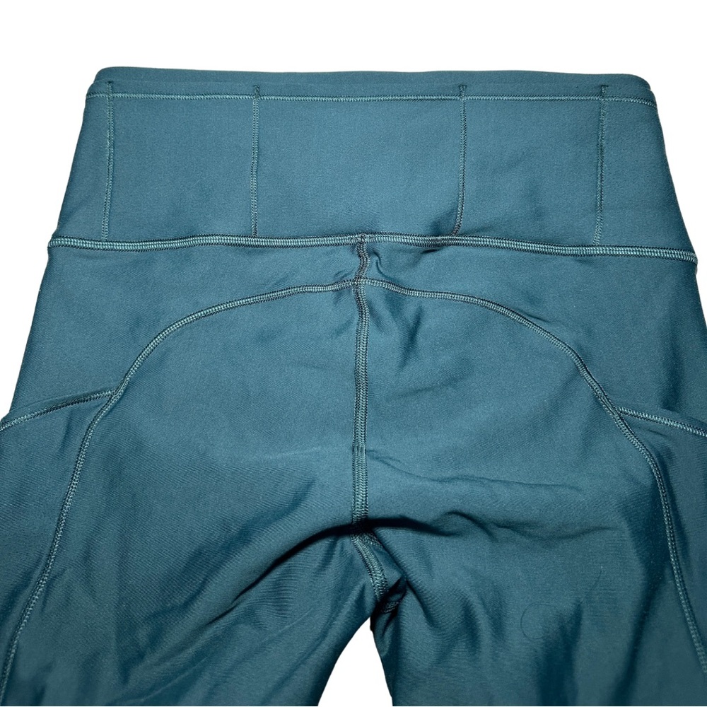 Lululemon Fast and Free Fleece Ligned Leggings Teal Blue Size 6 - Picture 12 of 16
